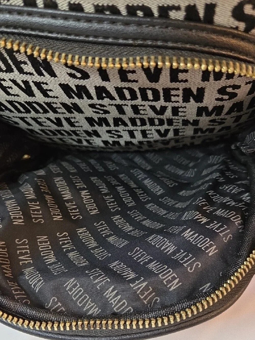 Steve Madden Black Logo Patterned Mini Backpack